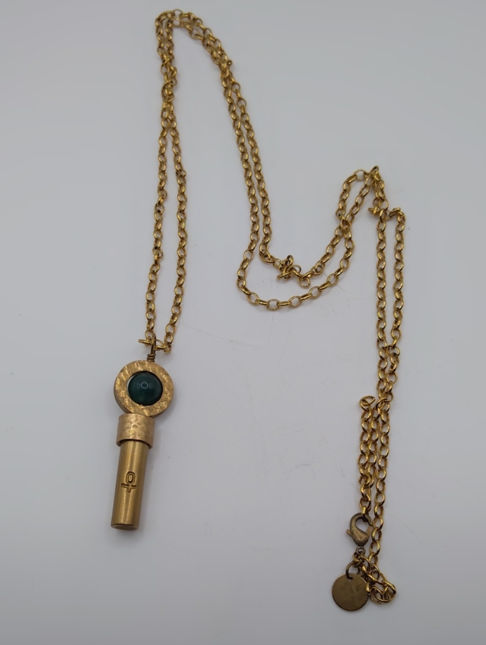 Intention Necklace Gold Tone and African Turquoise